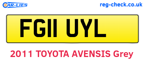 FG11UYL are the vehicle registration plates.