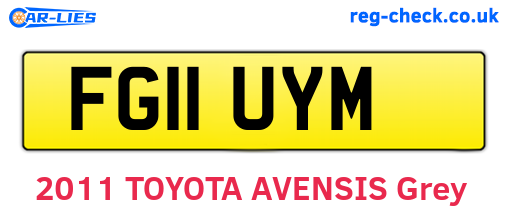 FG11UYM are the vehicle registration plates.