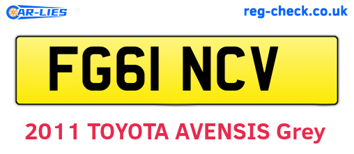 FG61NCV are the vehicle registration plates.
