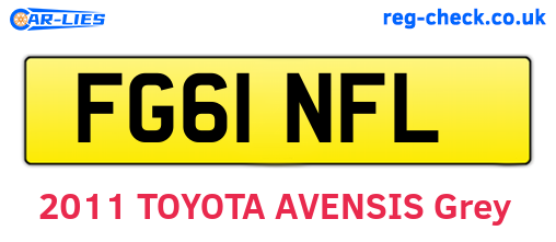 FG61NFL are the vehicle registration plates.