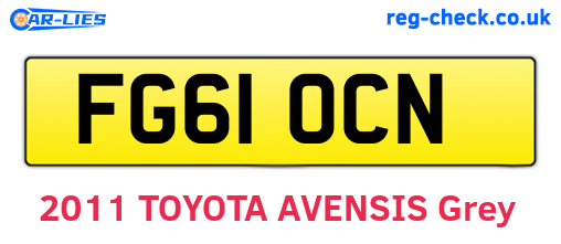 FG61OCN are the vehicle registration plates.