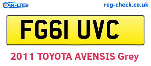 FG61UVC are the vehicle registration plates.