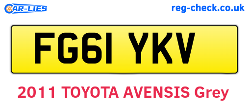 FG61YKV are the vehicle registration plates.