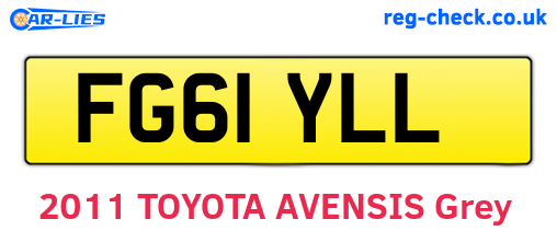 FG61YLL are the vehicle registration plates.