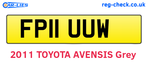 FP11UUW are the vehicle registration plates.
