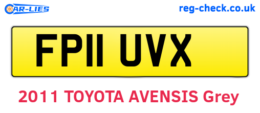 FP11UVX are the vehicle registration plates.