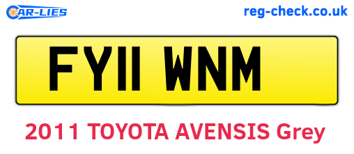 FY11WNM are the vehicle registration plates.