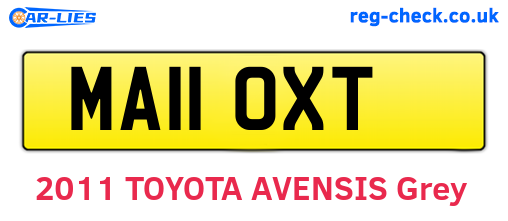 MA11OXT are the vehicle registration plates.
