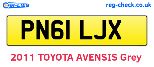 PN61LJX are the vehicle registration plates.