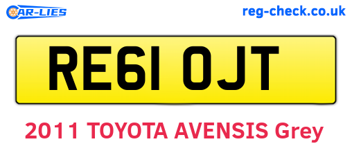 RE61OJT are the vehicle registration plates.