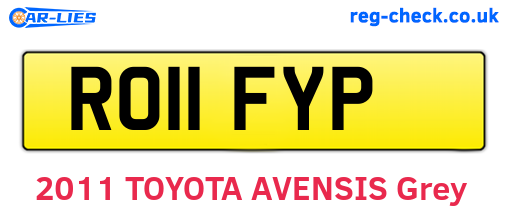 RO11FYP are the vehicle registration plates.