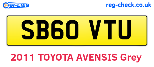 SB60VTU are the vehicle registration plates.