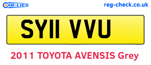 SY11VVU are the vehicle registration plates.
