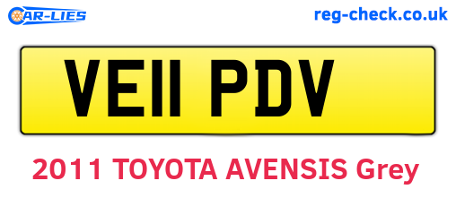 VE11PDV are the vehicle registration plates.
