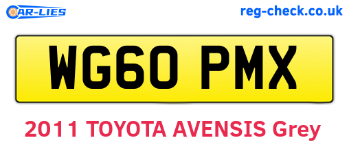 WG60PMX are the vehicle registration plates.