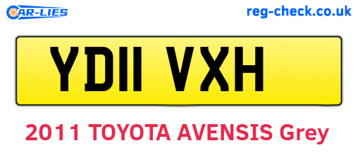 YD11VXH are the vehicle registration plates.