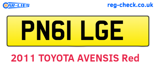 PN61LGE are the vehicle registration plates.