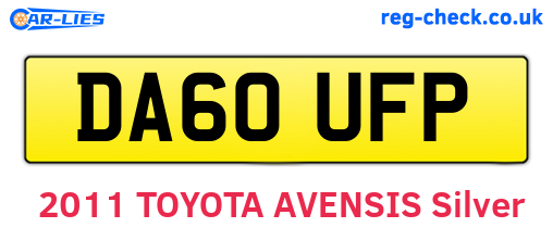 DA60UFP are the vehicle registration plates.