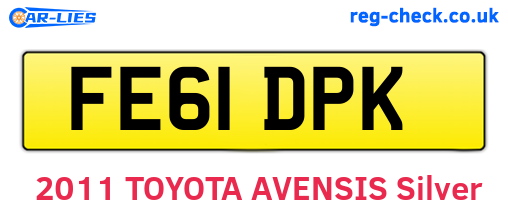 FE61DPK are the vehicle registration plates.