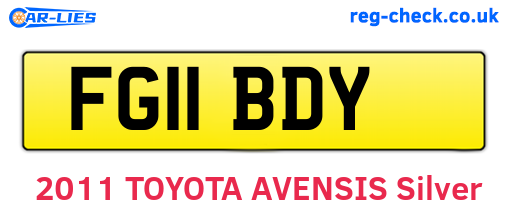 FG11BDY are the vehicle registration plates.