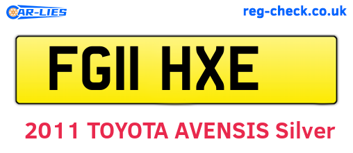 FG11HXE are the vehicle registration plates.