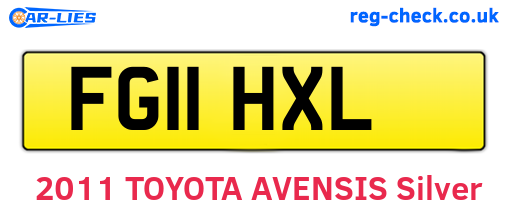 FG11HXL are the vehicle registration plates.