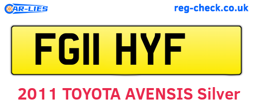 FG11HYF are the vehicle registration plates.