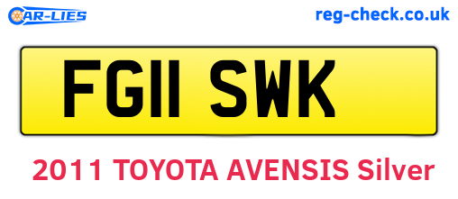 FG11SWK are the vehicle registration plates.