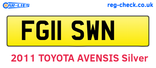 FG11SWN are the vehicle registration plates.
