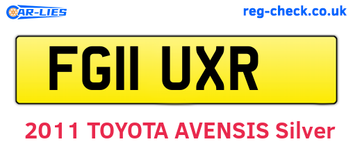FG11UXR are the vehicle registration plates.