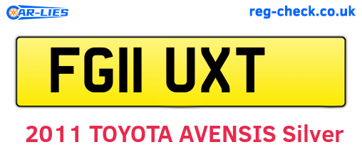 FG11UXT are the vehicle registration plates.