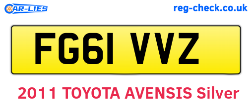 FG61VVZ are the vehicle registration plates.