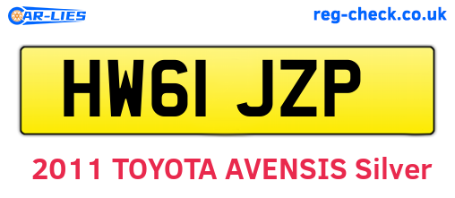HW61JZP are the vehicle registration plates.