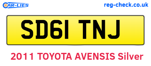 SD61TNJ are the vehicle registration plates.