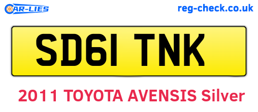 SD61TNK are the vehicle registration plates.