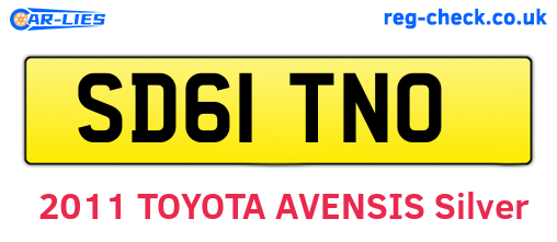 SD61TNO are the vehicle registration plates.