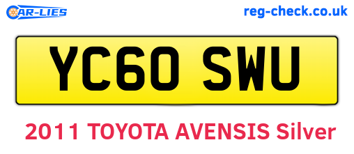 YC60SWU are the vehicle registration plates.