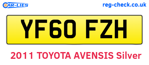 YF60FZH are the vehicle registration plates.