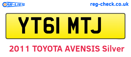 YT61MTJ are the vehicle registration plates.