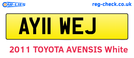 AY11WEJ are the vehicle registration plates.