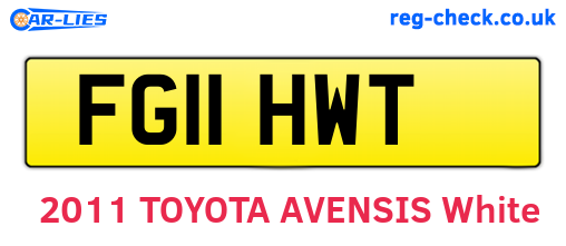 FG11HWT are the vehicle registration plates.