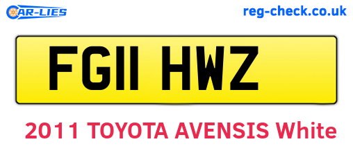 FG11HWZ are the vehicle registration plates.