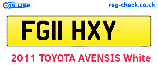 FG11HXY are the vehicle registration plates.