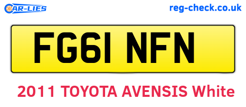 FG61NFN are the vehicle registration plates.