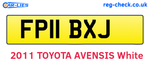 FP11BXJ are the vehicle registration plates.