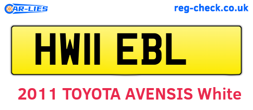 HW11EBL are the vehicle registration plates.