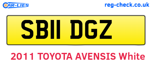 SB11DGZ are the vehicle registration plates.