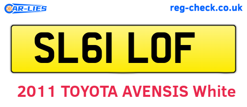 SL61LOF are the vehicle registration plates.