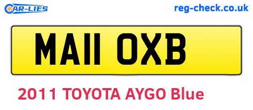 MA11OXB are the vehicle registration plates.