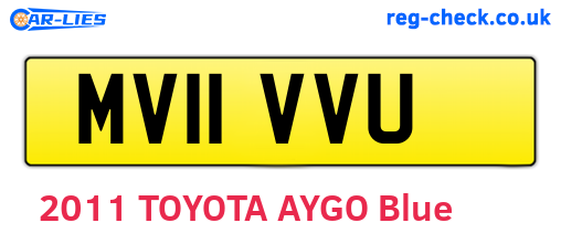 MV11VVU are the vehicle registration plates.